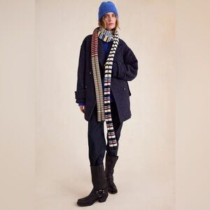 NWT Free People Stars Hollow Stripe Skinny Scarf Nantucket Winter